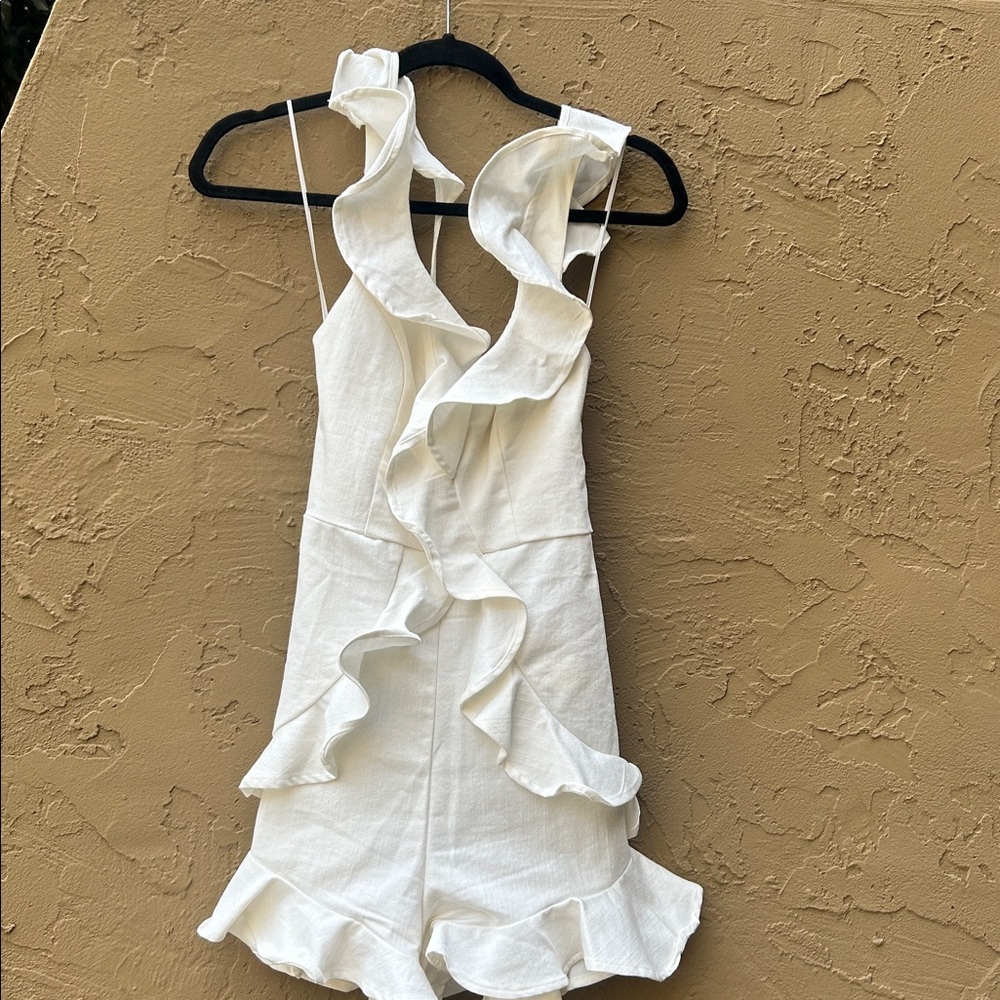 Fashion Nova Charlotte White Ruffle Romper - Picture 3 of 5